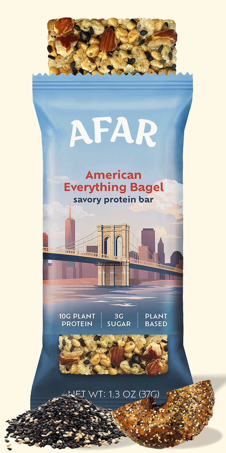 Afar Savory Protein Bar, American Everything Bagel