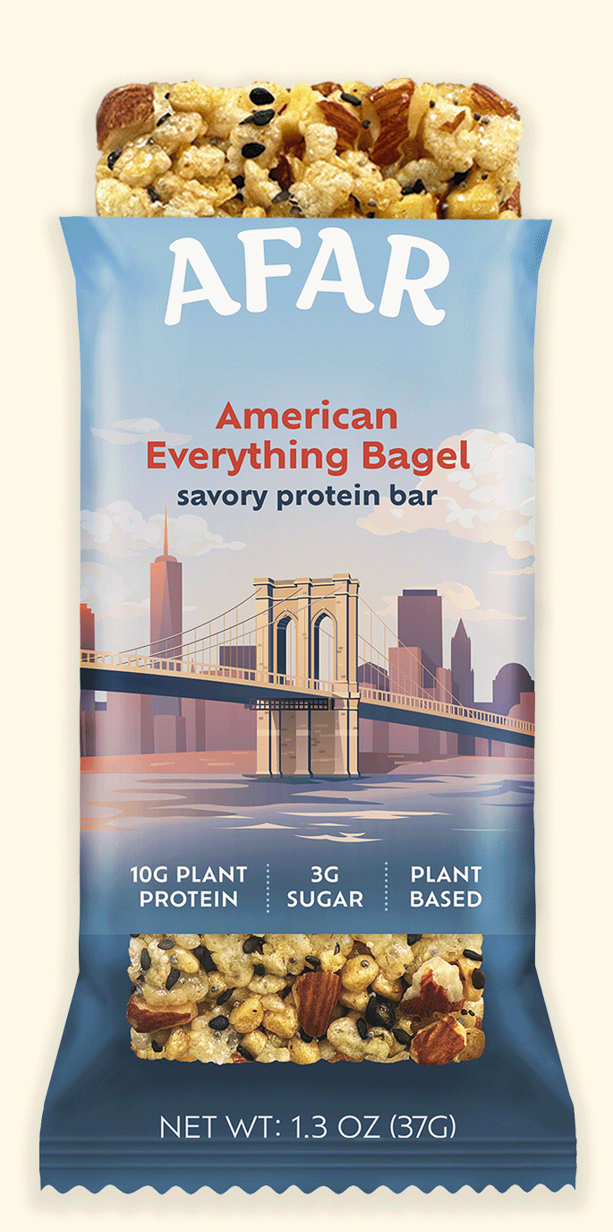 Afar American Everything Bagel bar (unwrapped)