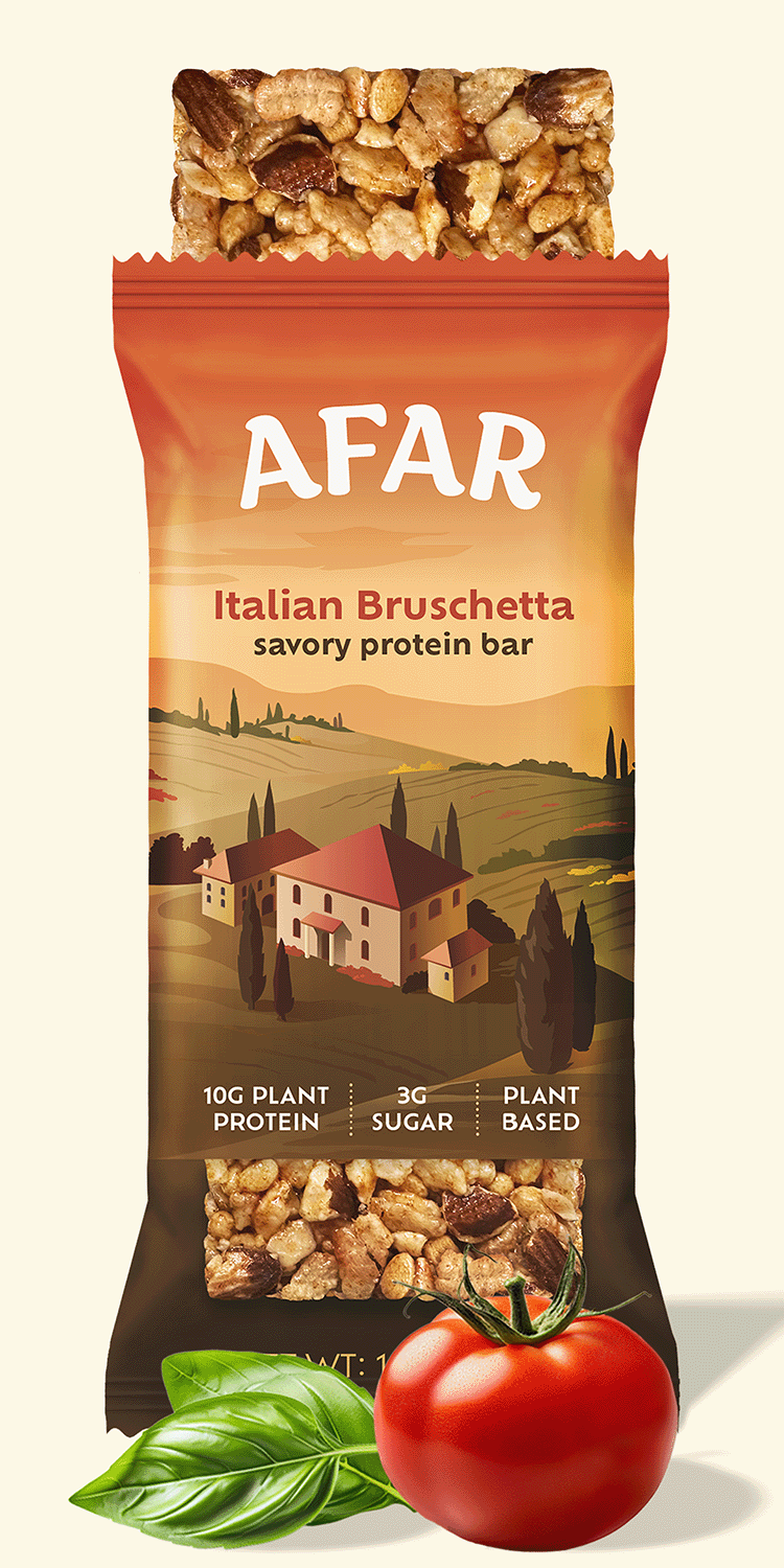 Afar Savory Protein Bar, Italian Bruschetta