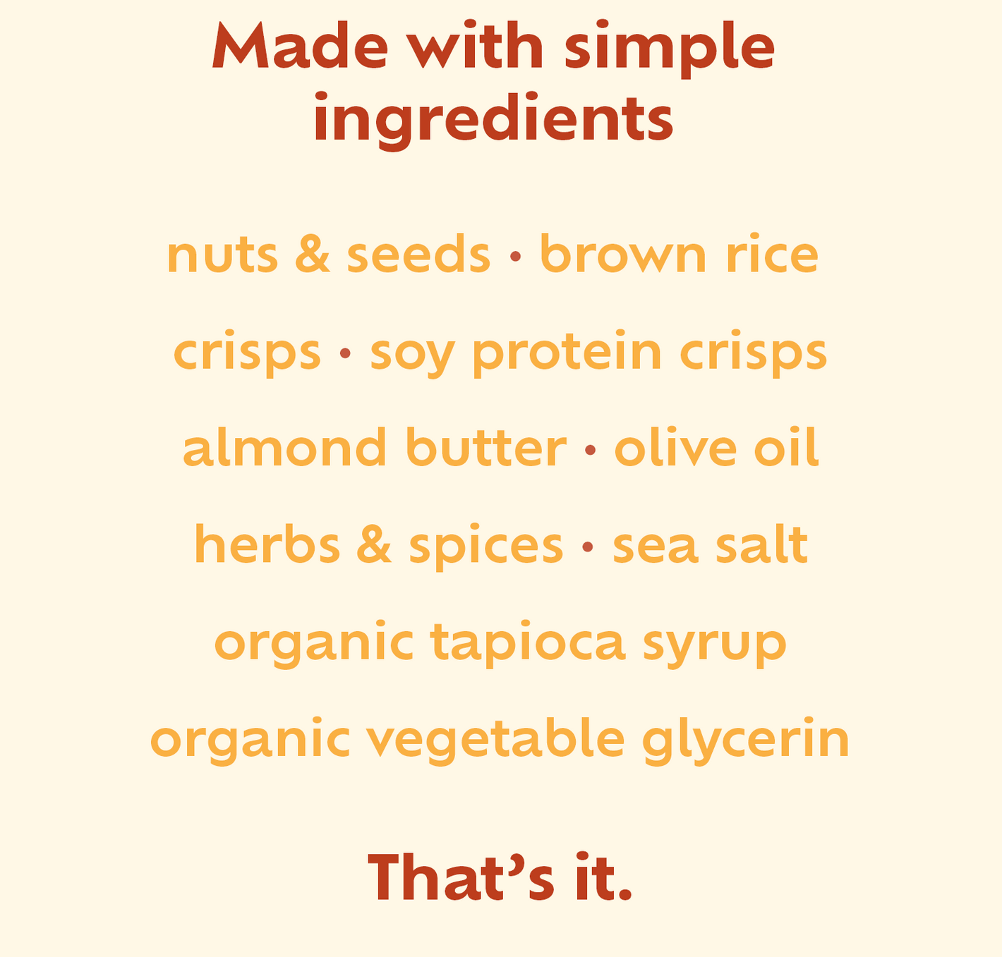 Made with simple ingredients